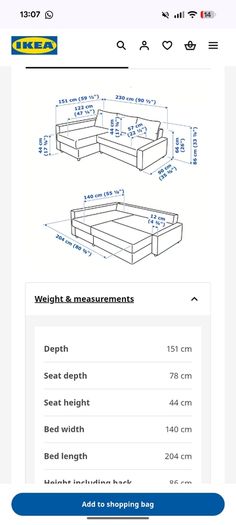 Pull out couch/Sofa bed with storage