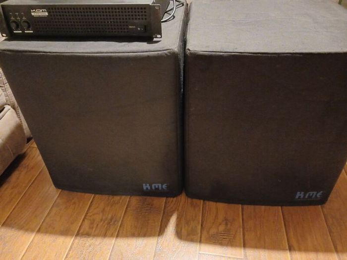 kme bass bins and kam power amp