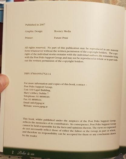 Polio and Us: Personal Stories Of Polio Survivors In Ireland, Ed. Nuala Harnett