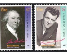 1994 Ireland Impact of the Irish Abroad England: Edmund Burke & Eamonn Andrews Commemorative Stamps Mint Never Hinged (MNH)