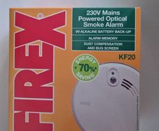Firex KF20 Fire Alarm 230V Mains with 9V alkaline battery backup