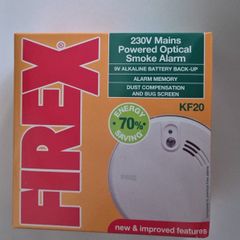 Firex KF20 Fire Alarm 230V Mains with 9V alkaline battery backup