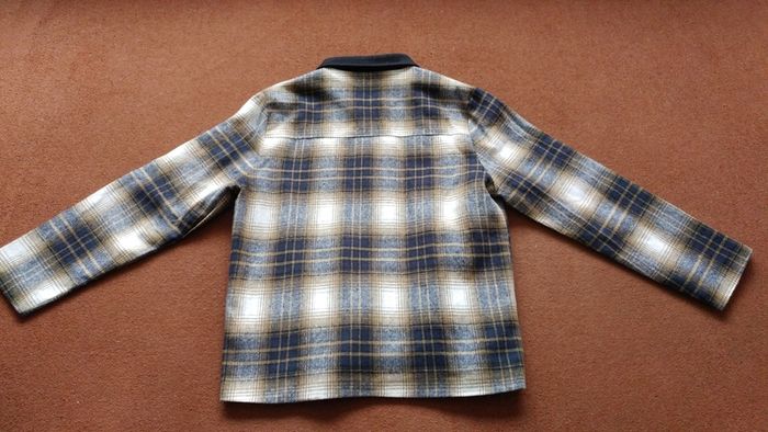 Check pattern zip-up jacket