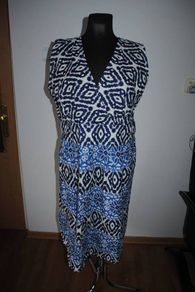 Pistachio summer cotton longer midi navy blue dress size UK18/20 EU46/48 Postage included