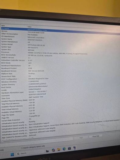 HP Prodesk 400 G6 SFF, i3 9th gen, 8gb, 256 ssd, windows 11