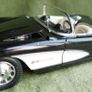 Vintage Bburago Chevrolet Corvette 1957 Convertible Black And White 1/18 Scale Image 8
