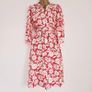 Wallis Floral Print Crepe Pink Red White Midi Tea Dress Image 7