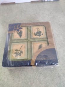 Cork set of 6 boxed Square Coasters