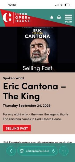 Gold package ticket to Eric Cantona.