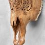 Hand-Carved Harley-Davidson Cow Skull (58cm,3kg) - Bone Image 8