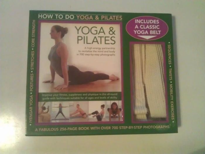 Book Pilates and Yoga, new + yoga belt