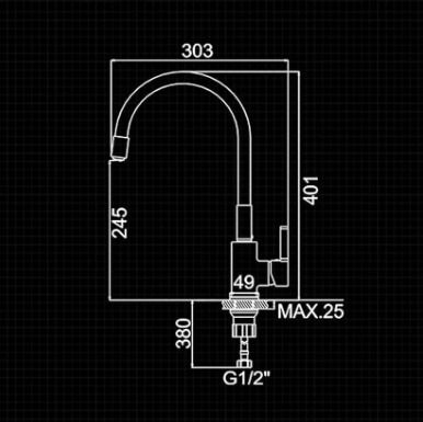 Ibergrif Flex Tap, Flexible Hose - Black