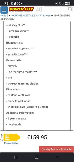 Nordmende smart TV 32inch