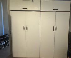 FREE Large 4-Door Wardrobe with Overhead Storage