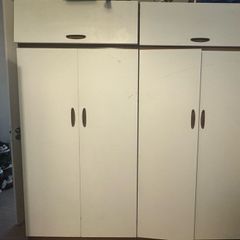 FREE Large 4-Door Wardrobe with Overhead Storage