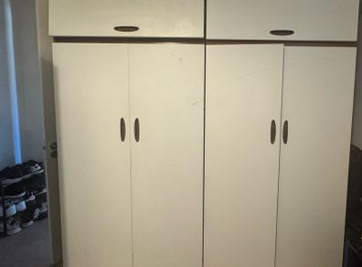 FREE Large 4-Door Wardrobe with Overhead Storage