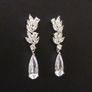 Wedding Bridal Crystal Silver Earrings Image 4