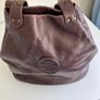 Vintage French Large Dark Brown Leather Bucket Bag Image 7