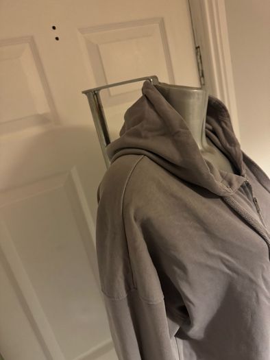 Missguided long line grey zipped cotton hoodie jumper size M UK14 EU42 Postage included