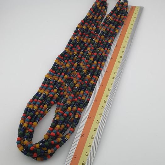Antique African Style MultiColor 4 -5 mm Glass Beads Necklace Strand