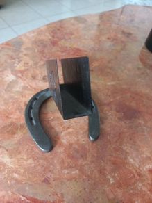 Normandy vintage trench art horseshoe matchbox holder