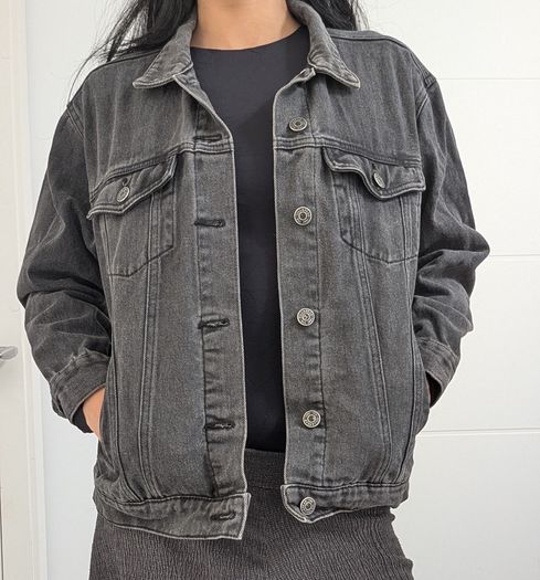 Denim jacket dark grey / black XS