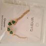 Shamrock Gold Steel Clover Necklace Saint Patrick's Day Emerald Green Heart Pendant jewellery Image 4