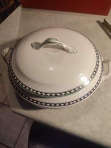 Black And White Tureen Casserole Dish Imperial Porcelain Vintage