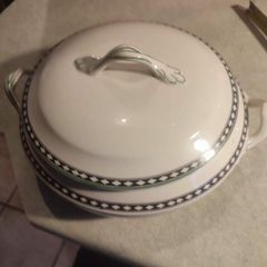 Black And White Tureen Casserole Dish Imperial Porcelain Vintage