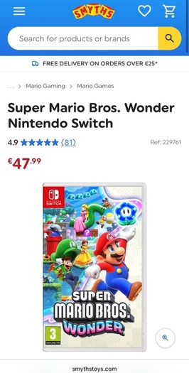 Nintendo Switch Mario Wonder game