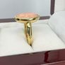 Opal Stunning Terra Opalis Gold Plated Silver Ring Padparadscha Glow Image 9