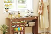 Folding Sewing Table, Rolling Sewing Cabinet