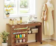 Folding Sewing Table, Rolling Sewing Cabinet