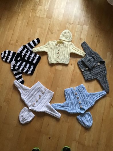 Baby cardigan and hat sets