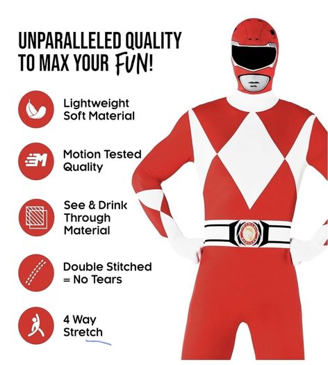 Morphsuits men's adults Power Rangers costume