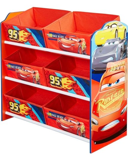 Disney Cars Kids Bedroom Storage Unit with 6 Bins