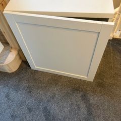 White Cabinet & storage shelf with glass