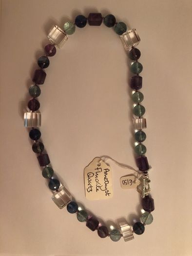 Amethyst, Fluorite quartz necklace