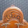 Rare Antique Carved wood/Brass Shoe Horn & Brush Stand Set Image 3