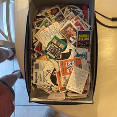 Old football stickers, cards, random ephemera