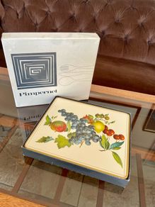 Vintage Pimpernel England Cork Backed Table Mats Fruit Medley 1970s