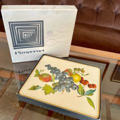 Vintage Pimpernel England Cork Backed Table Mats Fruit Medley 1970s