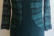 OLIMARA Ladies Dress Green Long Sleeves Lined Size UK 8-10
