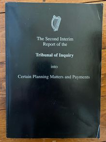 Unique book signed copy by James Gogarty of the The Second Interim Report of the Tribunal of Inquiry into Certain Planning Matters and Payments