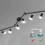 6 Way GU10 6W Ceiling Light Fitting, Spot Light Ceiling Spotlight Swiveling Lamp Light Bases Angle Adjustable (Bulbs Not Included) Image 4