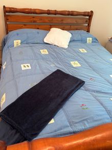 Pine king size sleigh bed with Respa mattress good condition