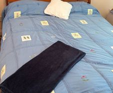Pine king size sleigh bed with Respa mattress good condition