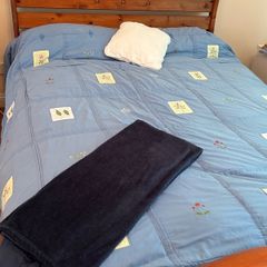 Pine king size sleigh bed with Respa mattress good condition