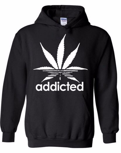 Addicted Marijuana Leaf HOODIE weed ganja 420 marihuana hoodie jumper