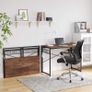 Computer Desk, Folding Desk with 8 Hooks, Workstation Image 3
